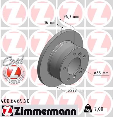 ZIMMERMANN Тормозной диск 400.6469.20