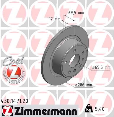 ZIMMERMANN stabdžių diskas 430.1471.20