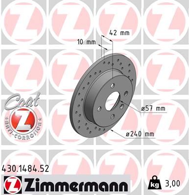 ZIMMERMANN Тормозной диск 430.1484.52