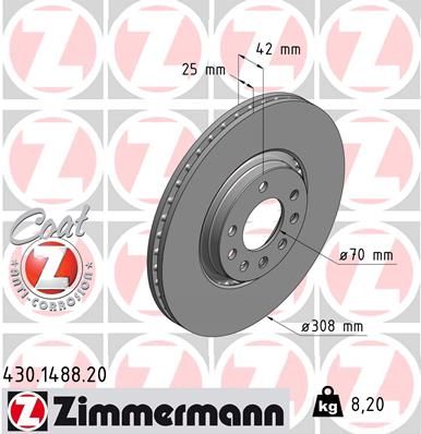 ZIMMERMANN stabdžių diskas 430.1488.20