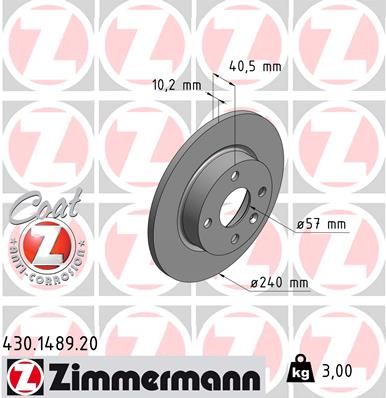 ZIMMERMANN Тормозной диск 430.1489.20