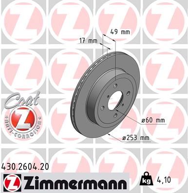 ZIMMERMANN Тормозной диск 430.2604.20