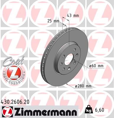 ZIMMERMANN Тормозной диск 430.2606.20