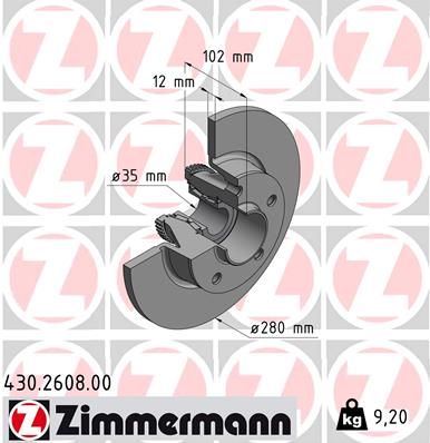 ZIMMERMANN stabdžių diskas 430.2608.00