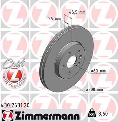 ZIMMERMANN Тормозной диск 430.2631.20