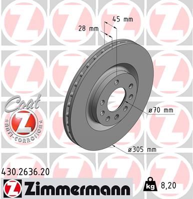 ZIMMERMANN Тормозной диск 430.2636.20