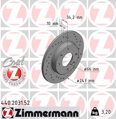 ZIMMERMANN Тормозной диск 440.2031.52