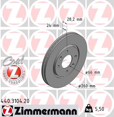 ZIMMERMANN stabdžių diskas 440.3104.20