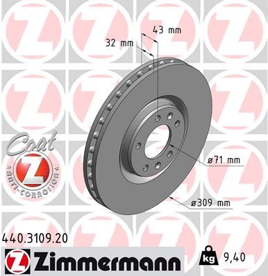 ZIMMERMANN Тормозной диск 440.3109.20