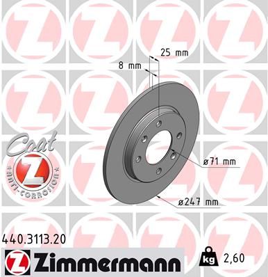 ZIMMERMANN Тормозной диск 440.3113.20