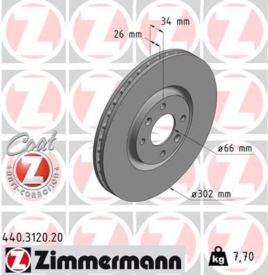 ZIMMERMANN Тормозной диск 440.3120.20