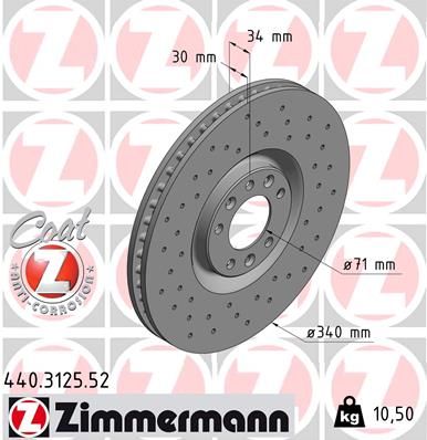 ZIMMERMANN Тормозной диск 440.3125.52