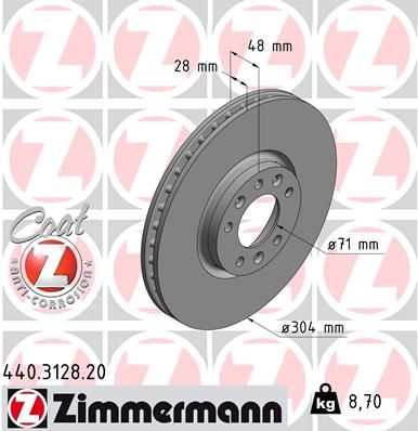 ZIMMERMANN Тормозной диск 440.3128.20