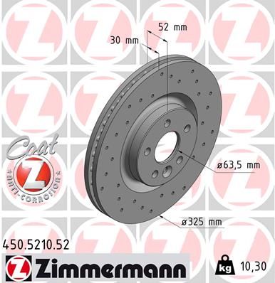 ZIMMERMANN stabdžių diskas 450.5210.52