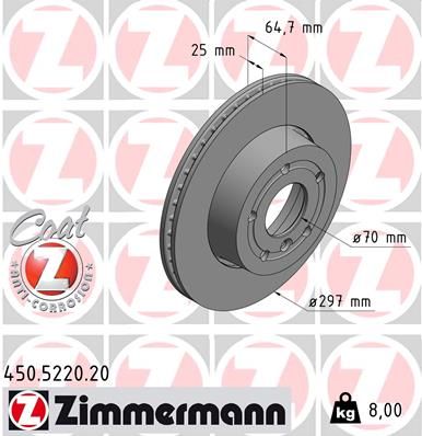 ZIMMERMANN Тормозной диск 450.5220.20