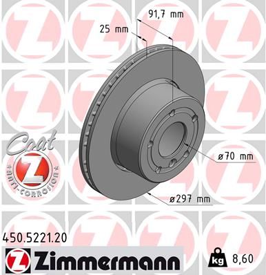 ZIMMERMANN stabdžių diskas 450.5221.20