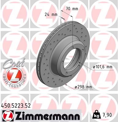 ZIMMERMANN stabdžių diskas 450.5223.52