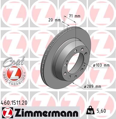 ZIMMERMANN stabdžių diskas 460.1511.20