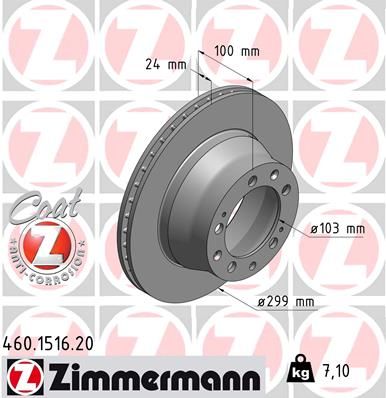 ZIMMERMANN stabdžių diskas 460.1516.20