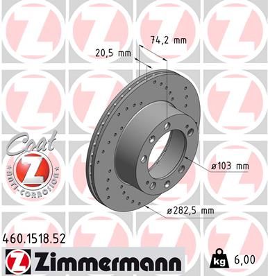 ZIMMERMANN stabdžių diskas 460.1518.52