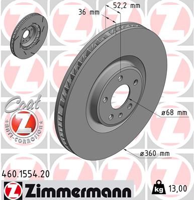 ZIMMERMANN stabdžių diskas 460.1554.20