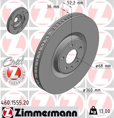 ZIMMERMANN stabdžių diskas 460.1555.20