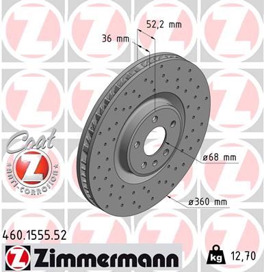 ZIMMERMANN stabdžių diskas 460.1555.52