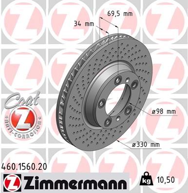 ZIMMERMANN Тормозной диск 460.1560.20