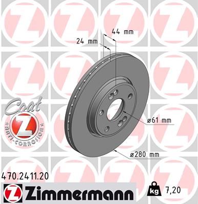 ZIMMERMANN Тормозной диск 470.2411.20