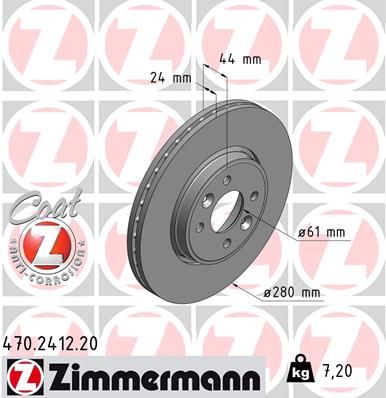 ZIMMERMANN stabdžių diskas 470.2412.20