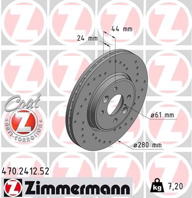 ZIMMERMANN stabdžių diskas 470.2412.52