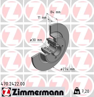 ZIMMERMANN stabdžių diskas 470.2422.00