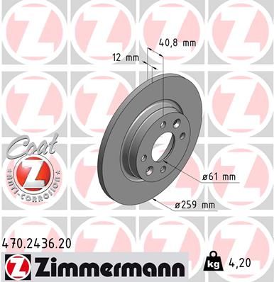 ZIMMERMANN stabdžių diskas 470.2436.20