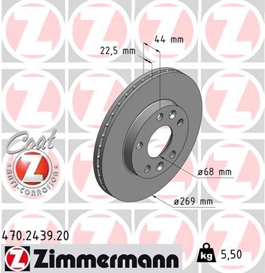 ZIMMERMANN stabdžių diskas 470.2439.20