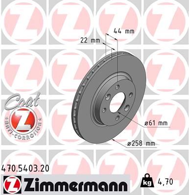 ZIMMERMANN stabdžių diskas 470.5403.20