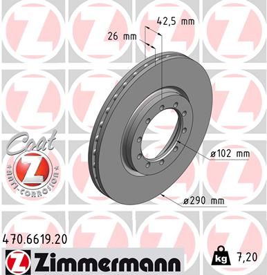 ZIMMERMANN Тормозной диск 470.6619.20