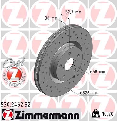 ZIMMERMANN Тормозной диск 530.2462.52