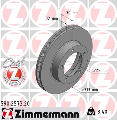 ZIMMERMANN Тормозной диск 590.2573.20