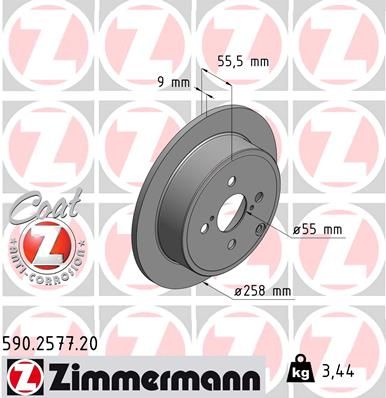 ZIMMERMANN stabdžių diskas 590.2577.20