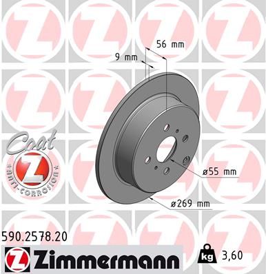 ZIMMERMANN stabdžių diskas 590.2578.20