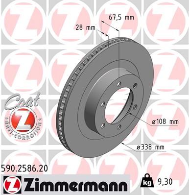 ZIMMERMANN stabdžių diskas 590.2586.20