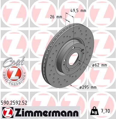 ZIMMERMANN stabdžių diskas 590.2592.52