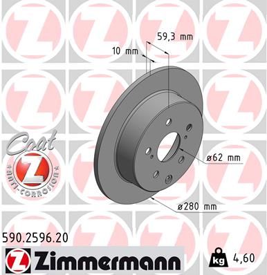ZIMMERMANN Тормозной диск 590.2596.20