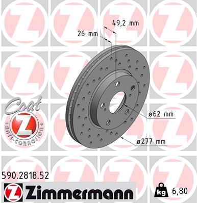 ZIMMERMANN Тормозной диск 590.2818.52