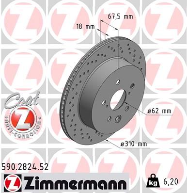 ZIMMERMANN Тормозной диск 590.2824.52