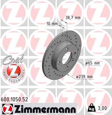 ZIMMERMANN Тормозной диск 600.1050.52