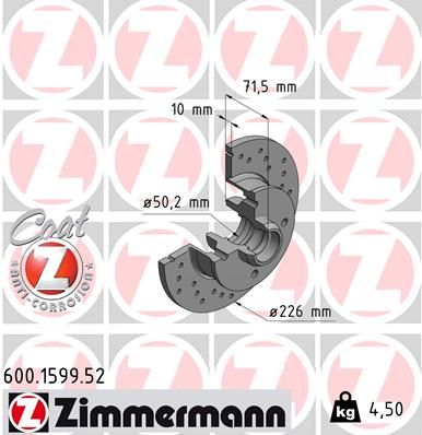 ZIMMERMANN Тормозной диск 600.1599.52