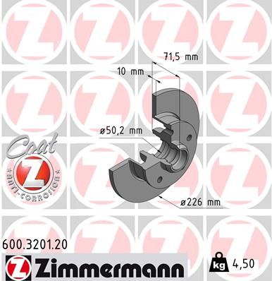 ZIMMERMANN Тормозной диск 600.3201.20