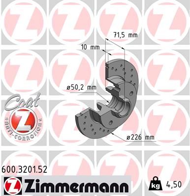 ZIMMERMANN Тормозной диск 600.3201.52