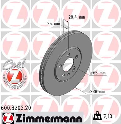 ZIMMERMANN Тормозной диск 600.3202.20
